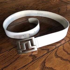 J. Lindeberg, Stockholm leather belt;  size 34" ; soft white